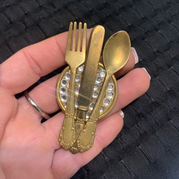 Vintage Jewelry - Vintage silverware pin